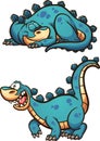 Sleeping and awake dinosaur