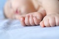 Sleeping baby finger Royalty Free Stock Photo