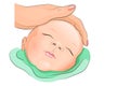Sleeping baby and hand the mom Royalty Free Stock Photo