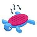 Sleeping baby turtle icon isometric vector. Child care