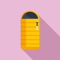 Sleeping bag icon flat vector. Travel equipment Royalty Free Stock Photo