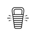 Sleeping Bag Line Icon. Tourist Fleabag. Camping Sign and Symbol.