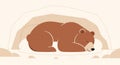 Sleeping Bear in Cave Illustration Royalty Free Stock Photo
