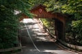 Sleeping Bear Dunes - Leelanau, MI /USA - July 10th 2016: Covered Bridge at the entrance of the Sleeping Bear Dunes