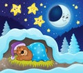 Sleeping bear theme image 3 Royalty Free Stock Photo