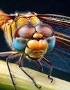 Sleeping beautiful dragonfly. focus stacking. Macro Royalty Free Stock Photo
