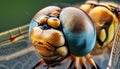 Sleeping beautiful dragonfly. focus stacking. Macro Royalty Free Stock Photo