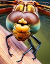 Sleeping beautiful dragonfly. focus stacking. Macro Royalty Free Stock Photo