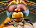 Sleeping beautiful dragonfly. focus stacking. Macro Royalty Free Stock Photo