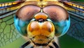 Sleeping beautiful dragonfly. focus stacking. Macro Royalty Free Stock Photo