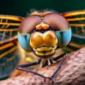 Sleeping beautiful dragonfly. focus stacking. Macro