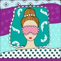 Sleeping beautiful woman illustration Royalty Free Stock Photo