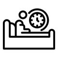 Sleeping bed icon outline vector. Person dream