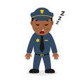 Sleeping Black Policeman Character