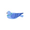 Sleeping blue pigeon flat style, vector illustration