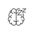 Sleeping brain icon. Sweet dream vector illustration.