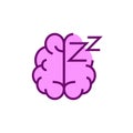 Sleeping brain icon. Sweet dream vector illustration