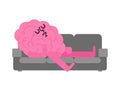 Sleeping brain isolated. Brains go to sleep. vector illustration