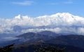 Sleeping buddha mighty kanchenjunga from sandakphu west bengal india in winter mornings Royalty Free Stock Photo