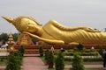 Sleeping buddha statue at Wat Pha That Luang Temple in Vientiane, Laos Royalty Free Stock Photo