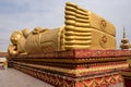 Sleeping buddha statue at Wat Pha That Luang Temple in Vientiane, Laos Royalty Free Stock Photo