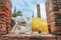 Sleeping Buddha statue at at Wat Yai Chaimongkhon Temple Royalty Free Stock Photo