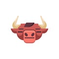 Sleeping bull emoji flat icon