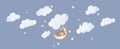 Sleeping Bunny Cloud Clipart. Sky Nursery Art, Cloud Nursery Decor