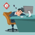 Sleeping Businessman. Tired Business Man at Work Royalty Free Stock Photo