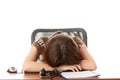 Sleeping in call center Royalty Free Stock Photo