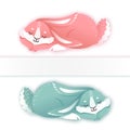 Sleeping cartoon rabbit. Funny bunny. Cute hare. Vector illustration Royalty Free Stock Photo