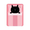 Sleeping cat. Baby pet animal collection for kids. Cute cartoon character. Royalty Free Stock Photo