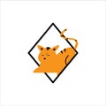 Sleeping cat icon design illustration template web vector Royalty Free Stock Photo