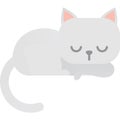 Sleeping cat icon vector sleepy pet animal