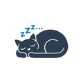Sleeping Cat Icon Royalty Free Stock Photo