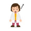 Sleeping Chemist Woman Character