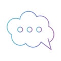 Sleeping cloud bubble gradient style icon vector design