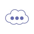 Sleeping cloud bubble line and fill style icon vector design