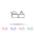 Sleeping colleague multi color icon. Simple thin line, outline vector of colleague and business partners icons for ui and ux,