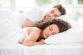Sleeping couple in the bed Royalty Free Stock Photo