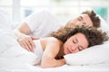 Sleeping couple in the bed Royalty Free Stock Photo