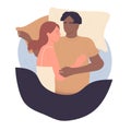 Sleeping couple in bed