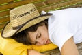 Sleeping cowgirl Royalty Free Stock Photo