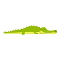 Sleeping crocodile icon, cartoon style