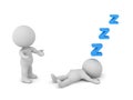 Sleeping 3D Character and Surprised Character Royalty Free Stock Photo