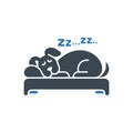 Sleeping Dog Bed Icon Royalty Free Stock Photo