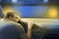 Sleeping driver before his death Royalty Free Stock Photo