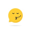 Sleeping emoji speech bubble logo