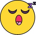 Sleeping emoji vector illustration