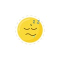 sleeping emoticon flat icon